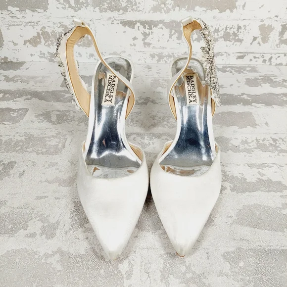 Badgley Mischka Blanca White Winter Heels M1001 - Picture 12 of 15